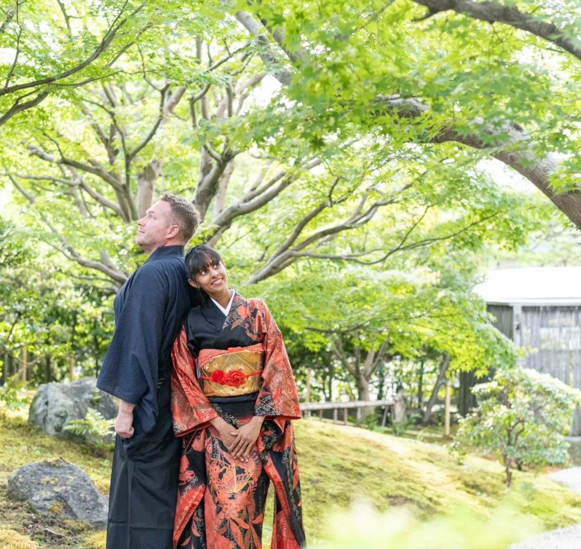 Kimono experience at Momijiyama Garden in Sumpu Castle Park